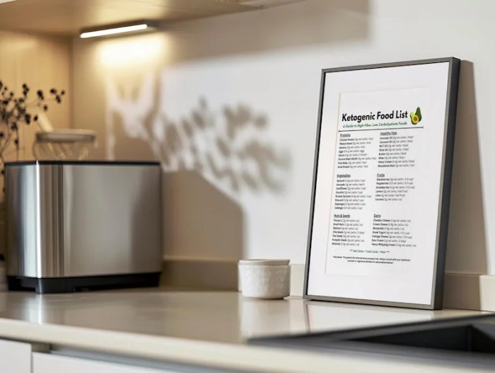 Keto grocery shopping list